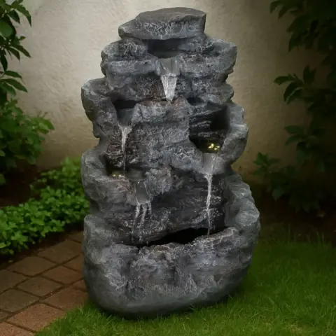 Фонтан декоративний садовий “Каміння”, 39x32x60 см, з LED-підсвіткою