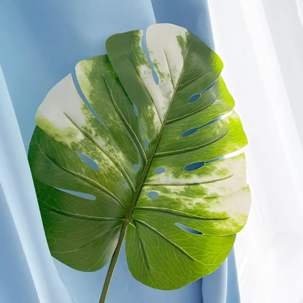 Штучне листя Engard Monstera Alba, 71 см