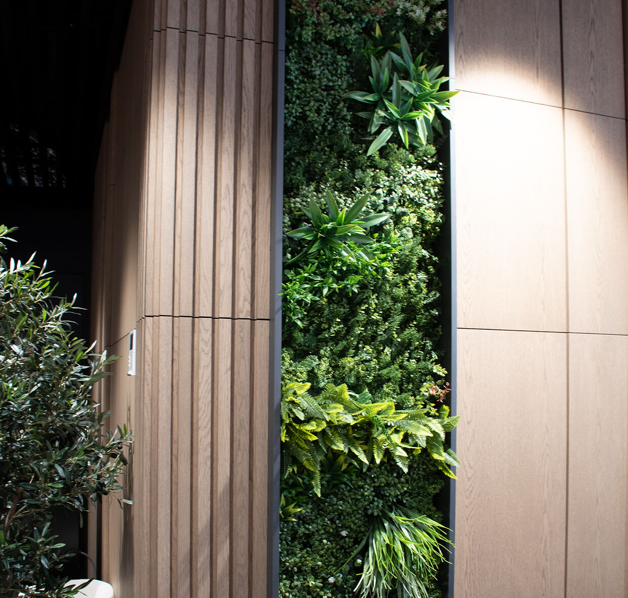 Ideas for apartment and private house design with plant walls: partitions, sliding wardrobes, balconies, and terraces.